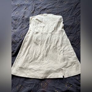 American Eagle Outfitters Strapless Cream A-Line Mini Dress